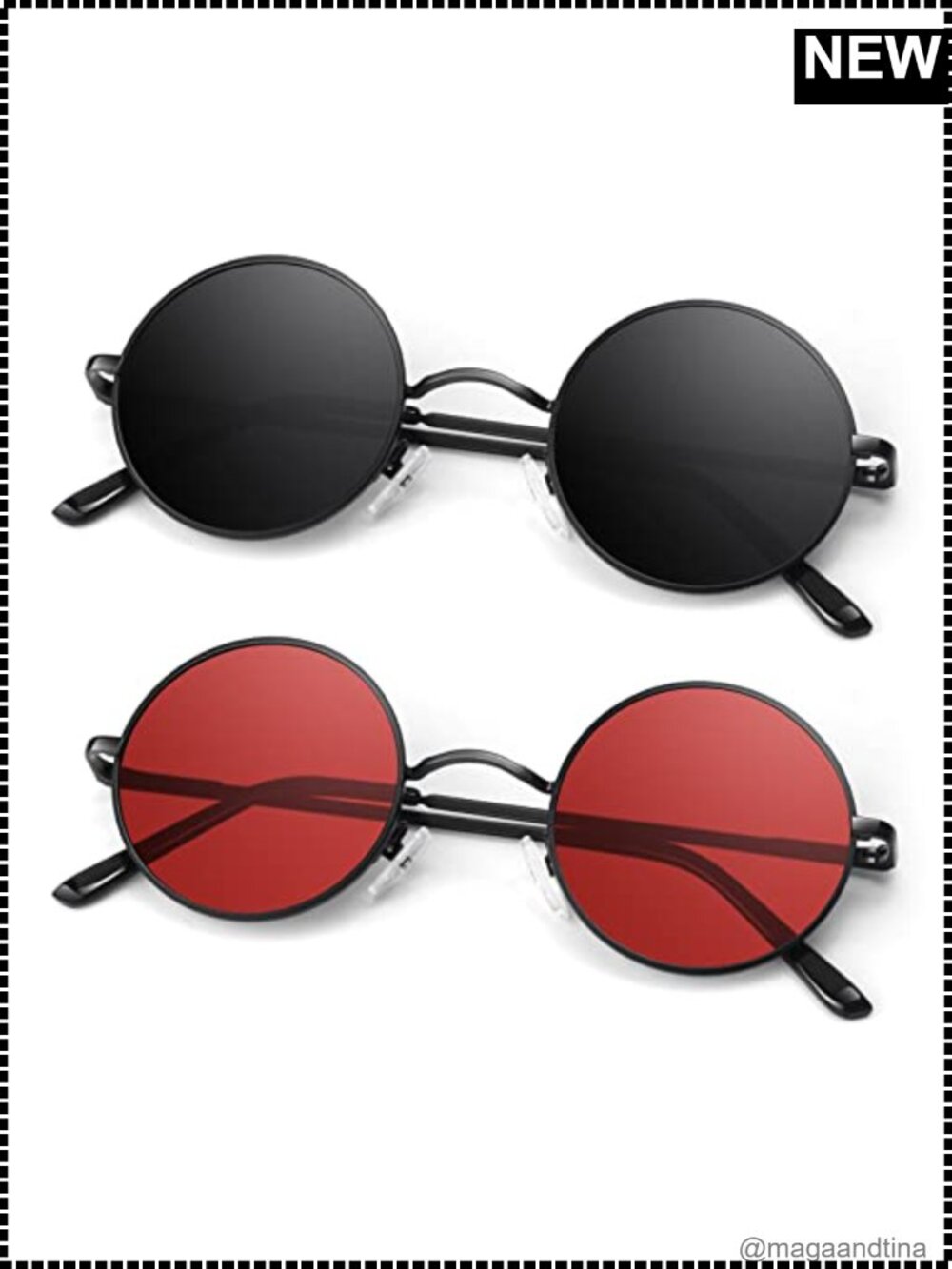 Round Polarized Sunglasses Metal UV400 Full Frame Retro Unisex